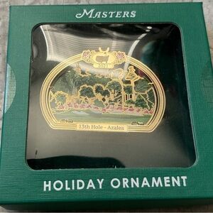 NIB Masters 13th Hole Gold and Green Azalea Christmas 2021 Holiday Ornament